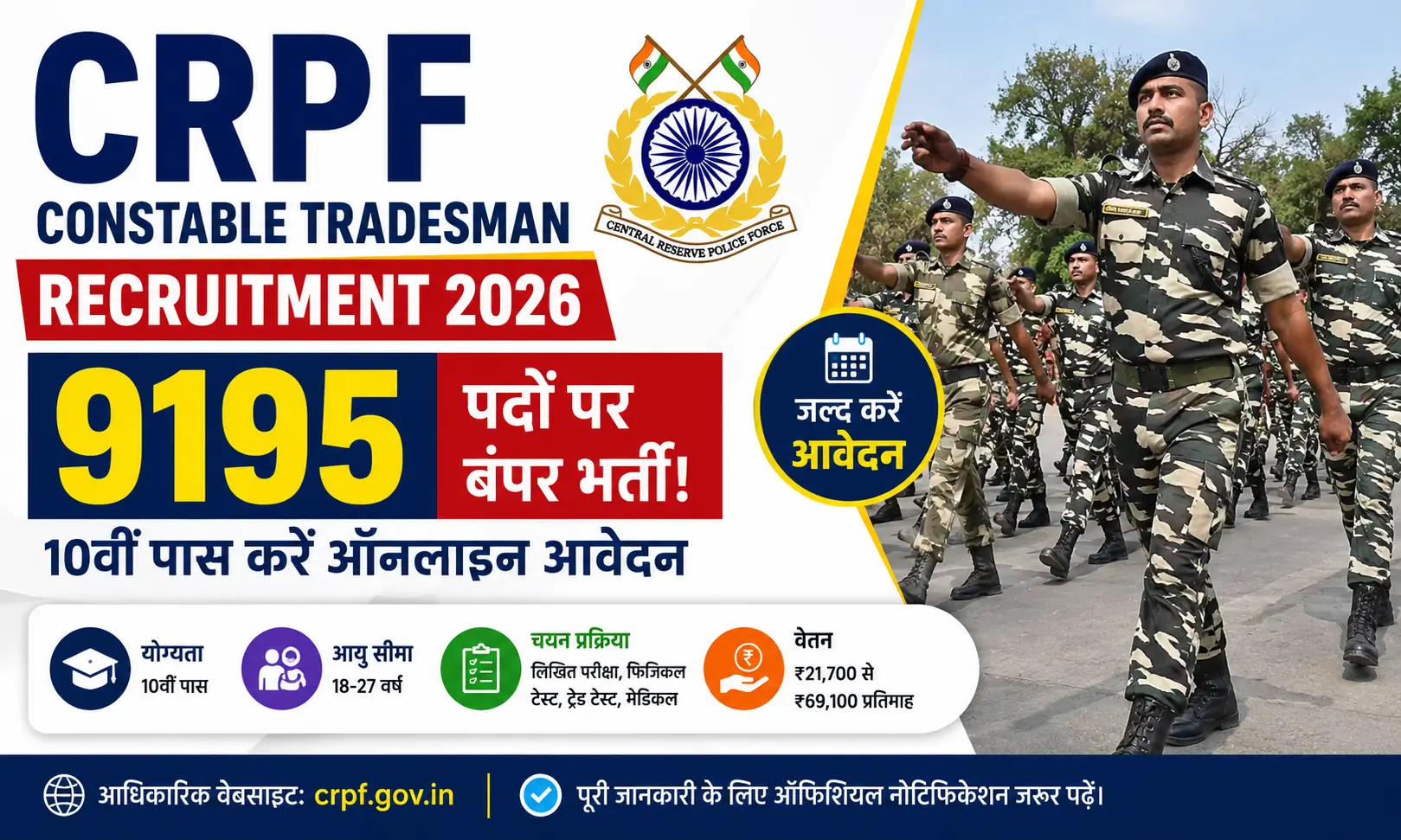 CRPF Constable Tradesman Recruitment 2026